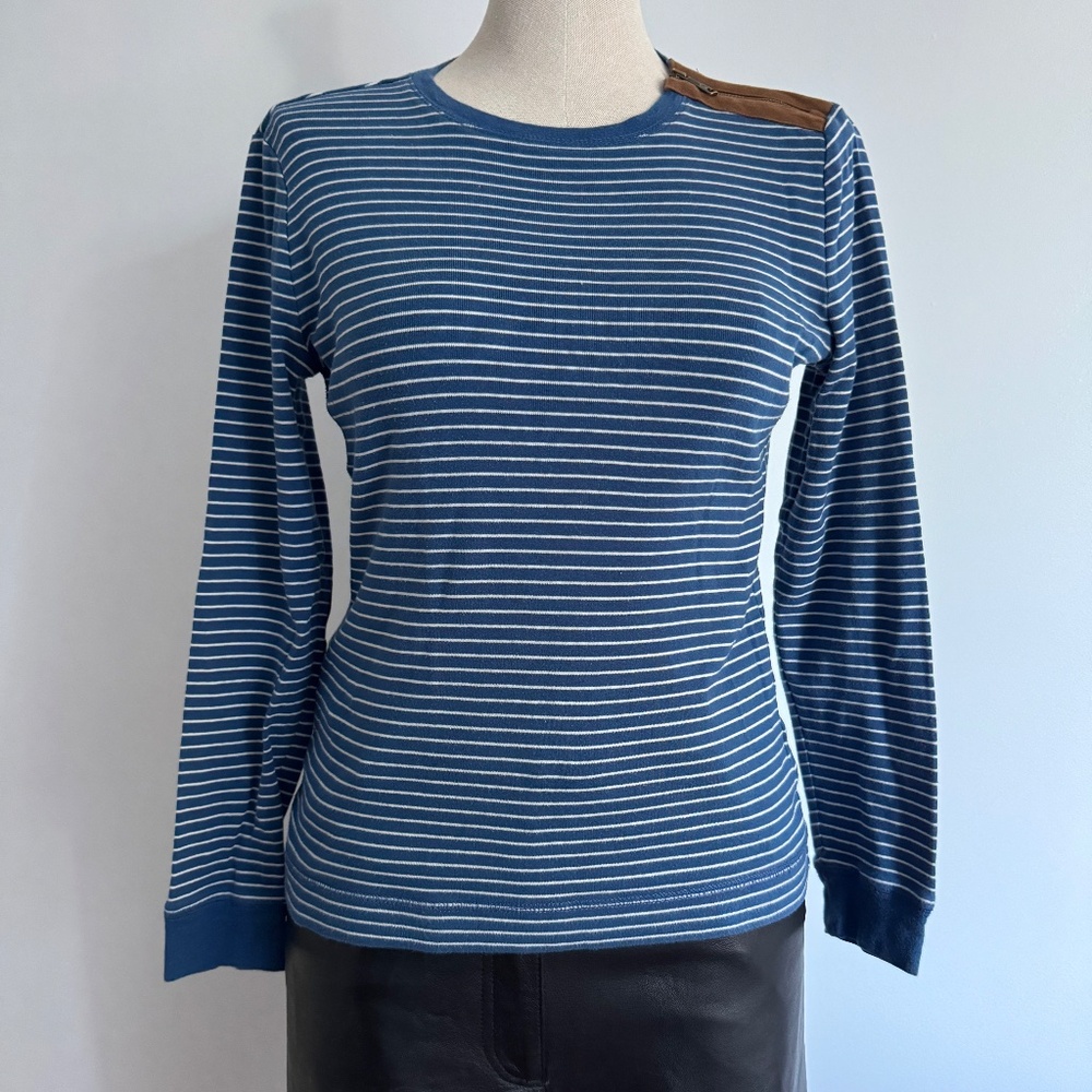 Lauren Jeans Company - Blue and White Stripes Long Sleeve Shirt